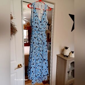 Nordstrom Blue Sleeveless V-Neck Maxi Dress